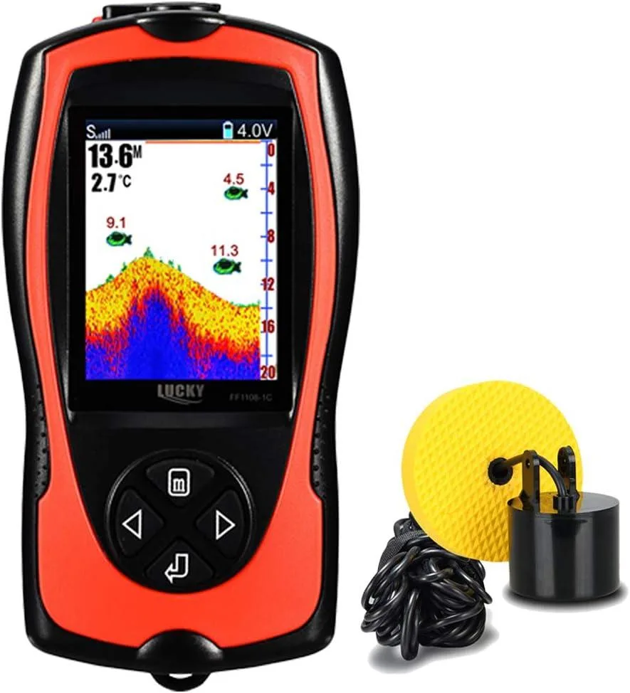 WUQ WUQ Portable Fish Finder 2.4in TFT 200kHz 45° 328ft 26ft Wired Sensor — product photo