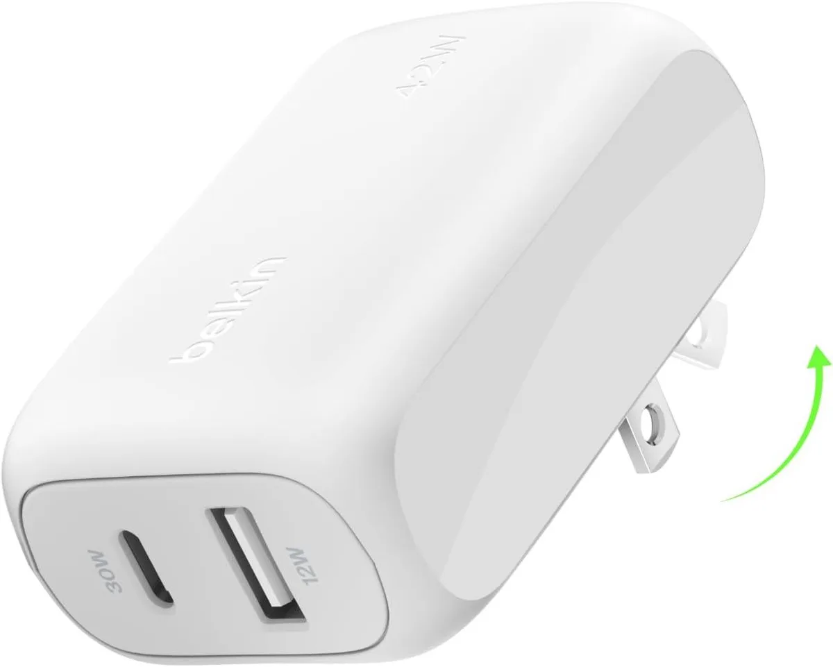 ONITOON ONITOON 42W Dual Port Wall Charger USB-C USB-A White — product photo