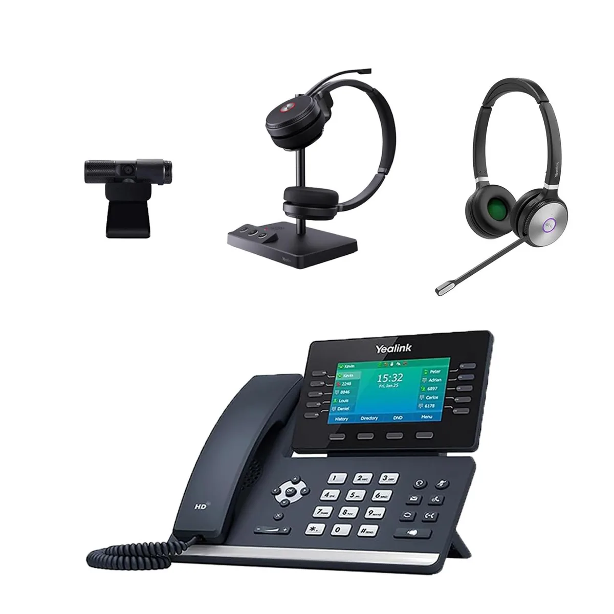 Yealink Network Technology Co., Ltd Yealink SIP-T54W IP Phone Bundle with WH62 Bluetooth Headset and Cam 313 Webcam — product photo