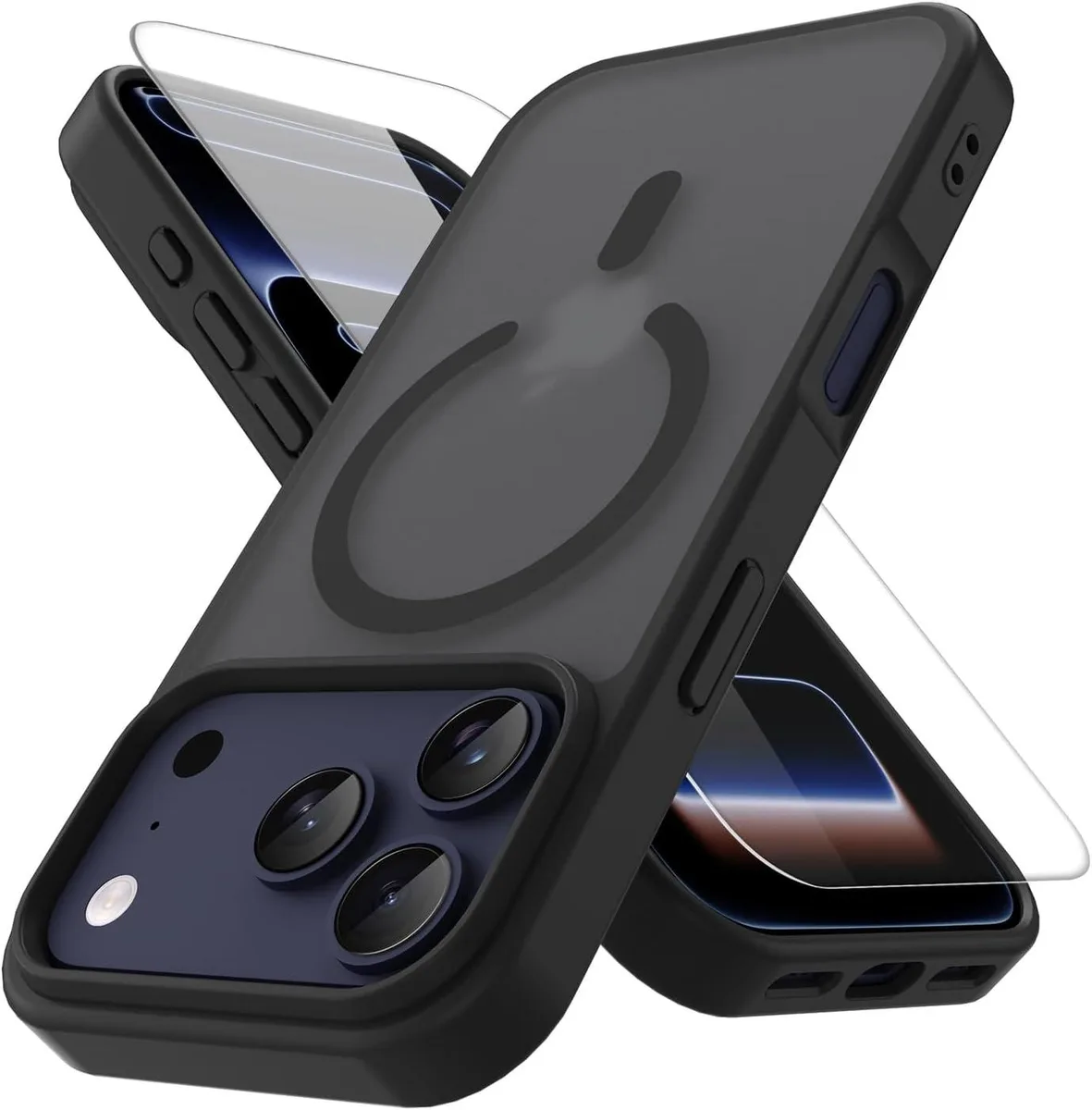 OMOTON OMOTON Magnetic Case for iPhone 17 Pro Max with Screen Protector Black — product photo