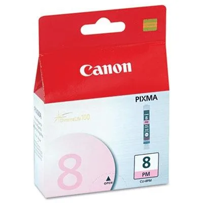 Canon CLI8PM Photo Magenta ink cartridge, rectangular plastic tank with magenta label