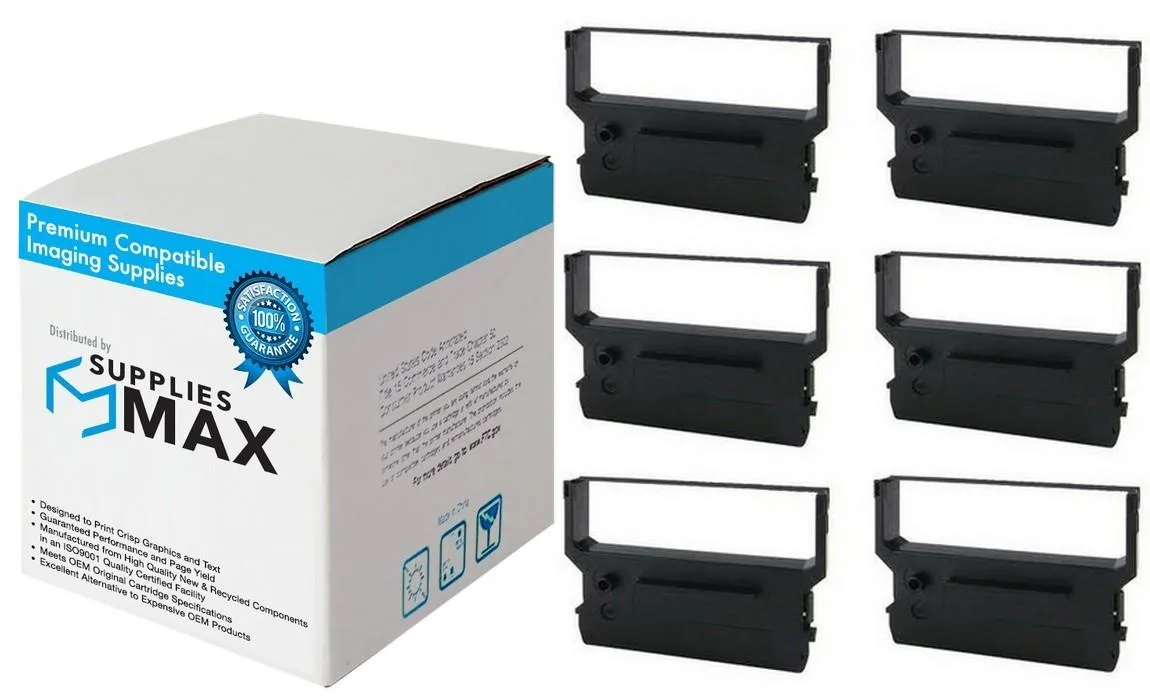 SuppliesMax SuppliesMax JS-135BR Black/Red POS Printer Ribbon 6 Pack — product photo