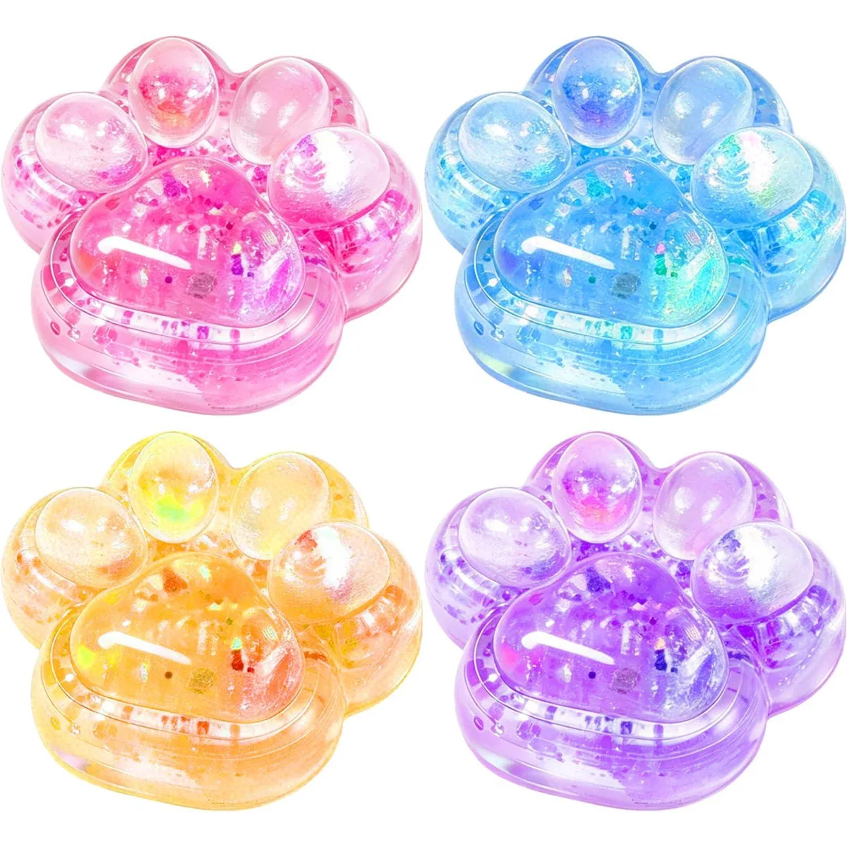 4Pcs Cat Paw Squishy Stress Relief Squeeze Toy — product photo