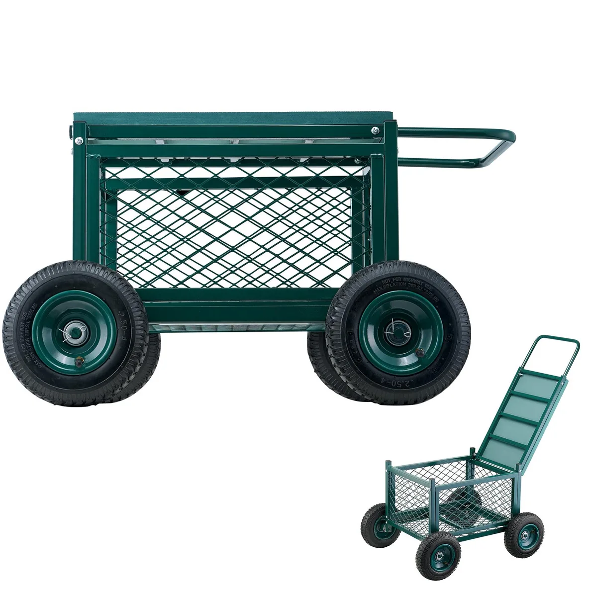VEVOR VEVOR Rolling Garden Cart with Seat TC4502 400 lb Green Black — product photo