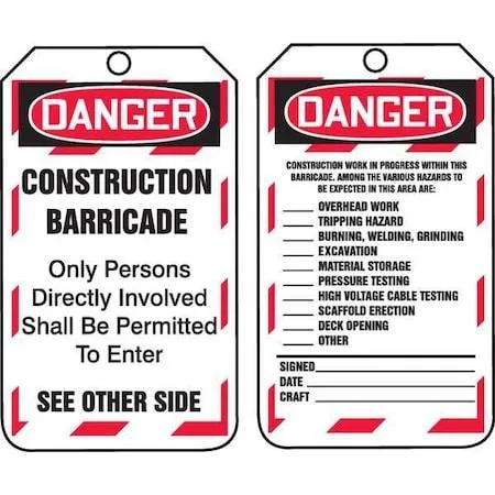 Rectangular plastic danger tag pack of 25