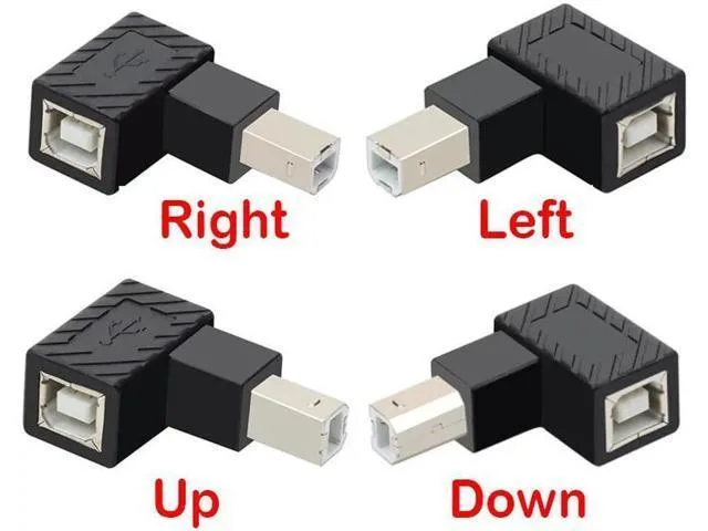 LORDWORLD LORDWORLD USB 2.0 B male to female adapter 90 degree L type — product photo