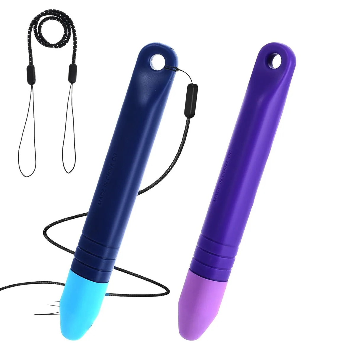  XP-Pen 683118 Kids Tablet Stylus 2pcs Blue Purple with Anti-Loss Tether — product photo