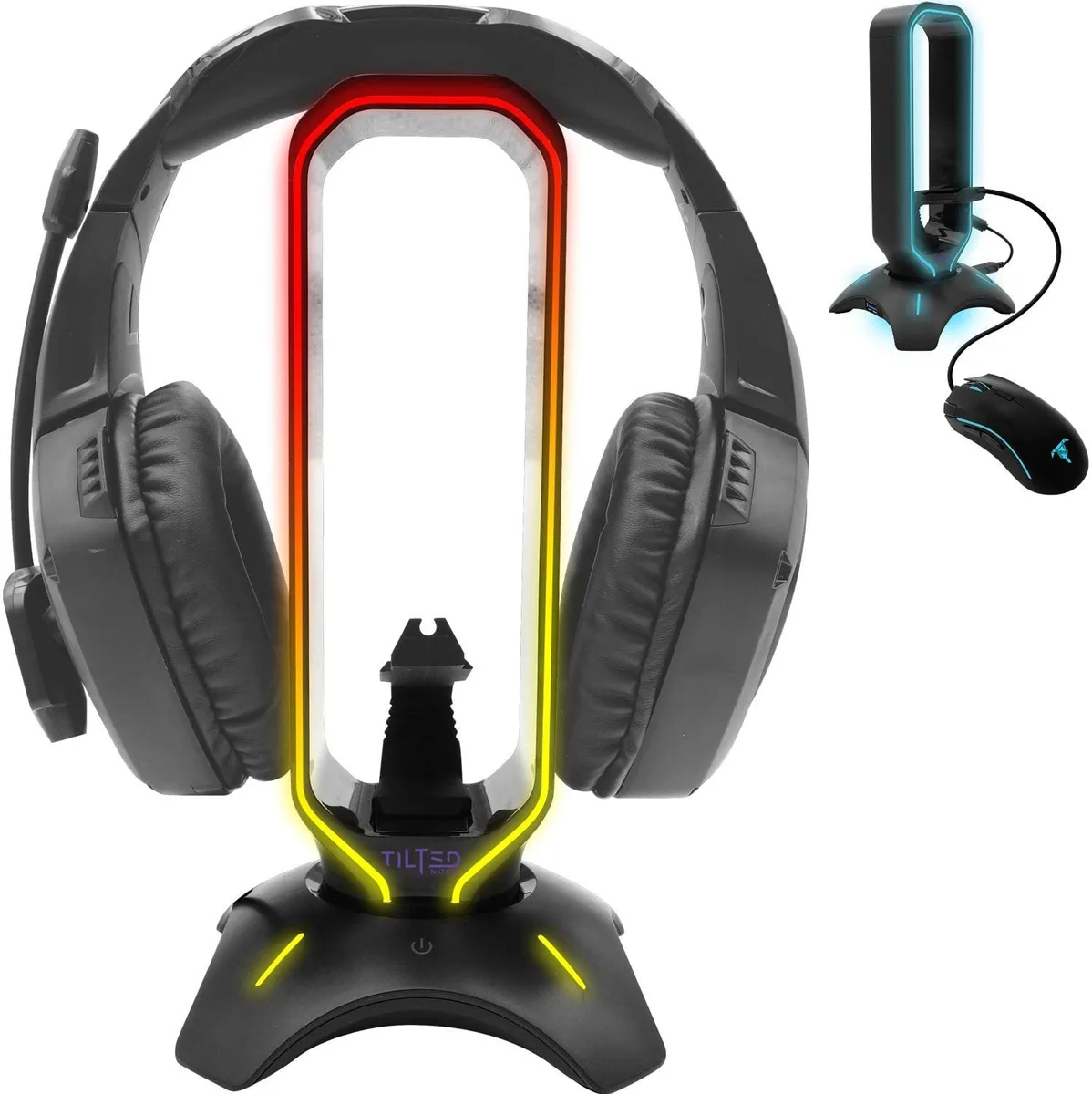 Fanstel Fanstel RGB Headset Stand with Mouse Bungee and USB 3.0 Hub — product photo