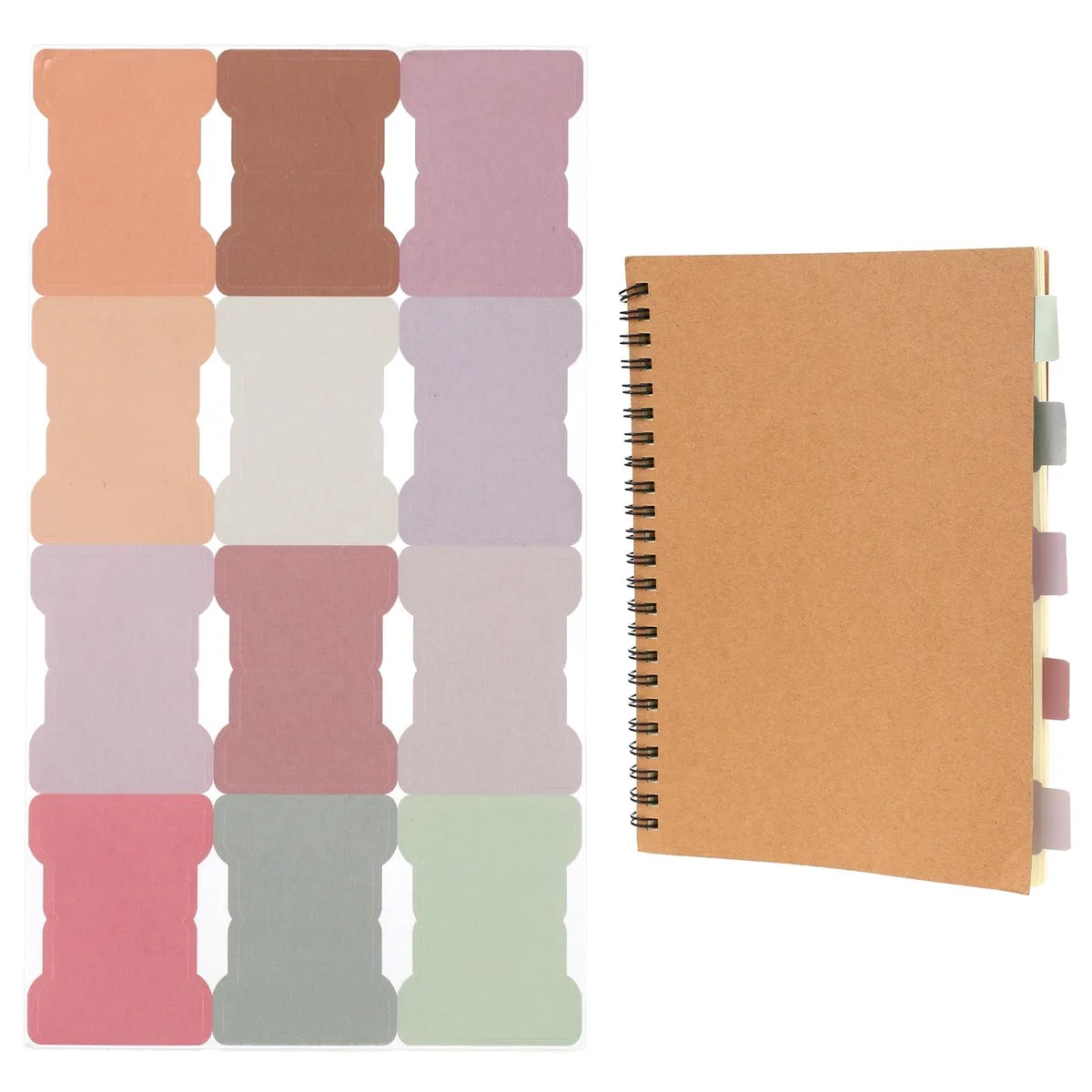 240 small square sticky tabs in 12 Bohemian colours on 20 sheets