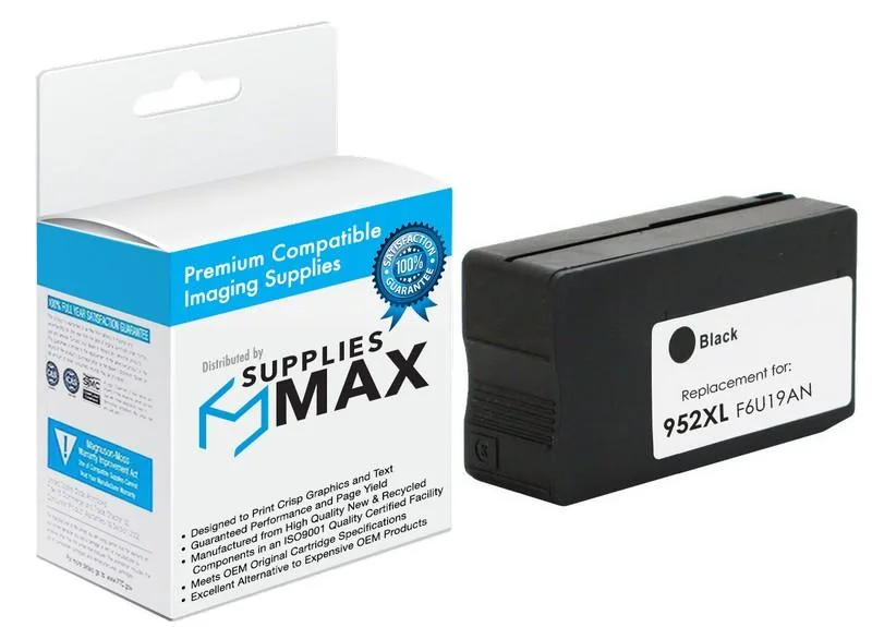 SuppliesMax SuppliesMax HP 952XL F6U19AN Black High Yield Inkjet Cartridge 2000 Pages — product photo
