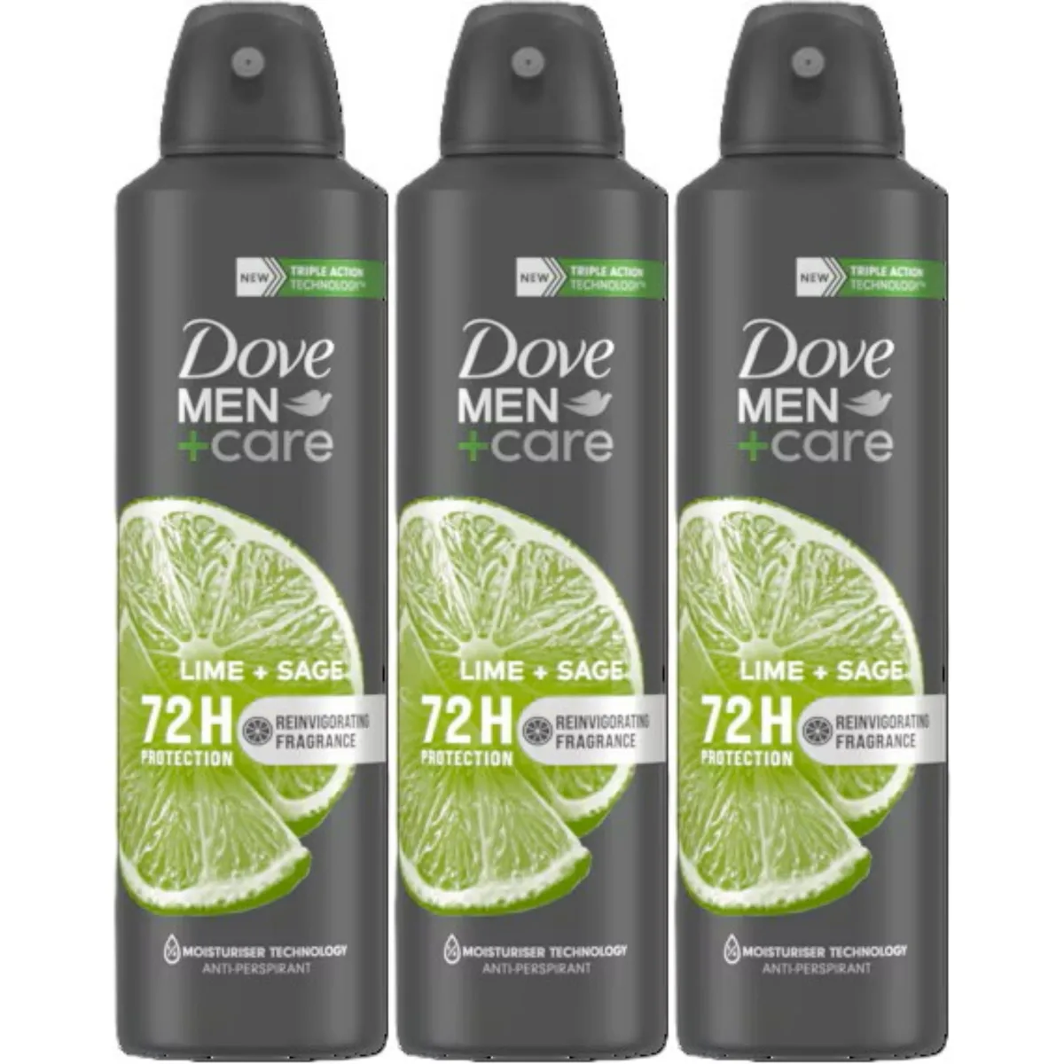 Dove Dove DOVE-ASP-LIMESAGE-15003 antiperspirant spray lime sage 150 ml 3-pack skin care — product photo
