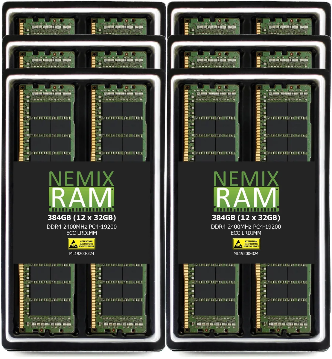 NEMIX RAM NEMIX RAM 384GB (12x32GB) DDR4 2400 CL17 2Rx4 ECC LRDIMM Server Memory — product photo