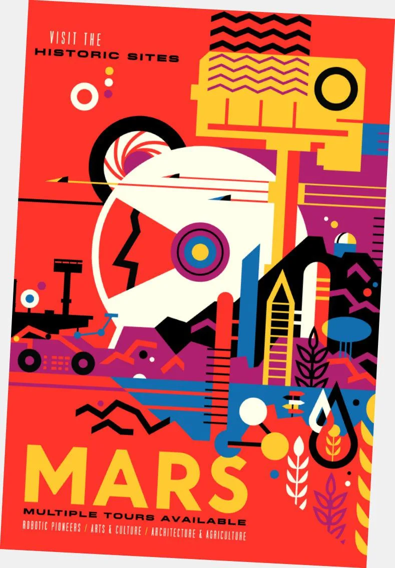 Western Graphic Western Graphic NASA Travel Poster 24x36 Mars — product photo