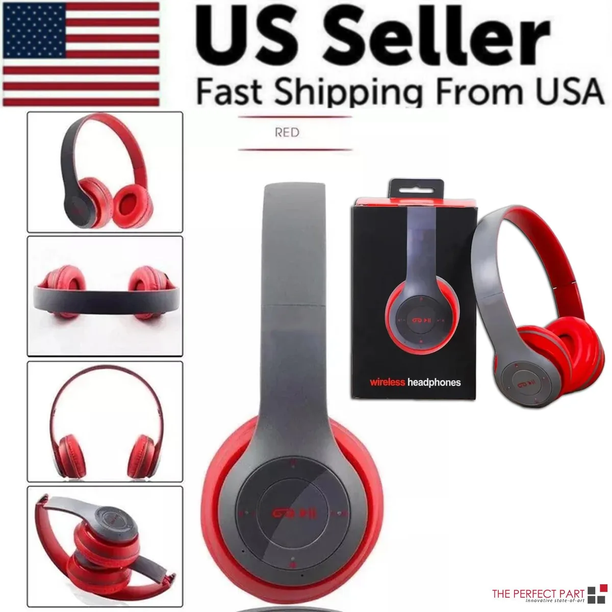 The Perfect Part The Perfect Part JoYM90 Bluetooth 5.0 headset 40mm Red — product photo