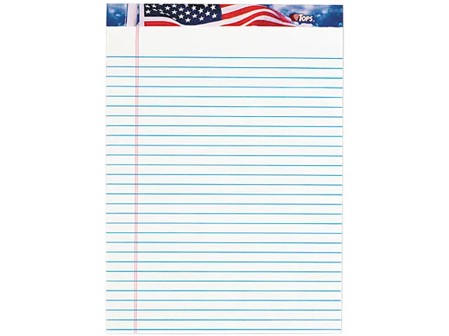 TOPS TOPS 75140 American Pride Writing Pad 12 Pack 50 Sheets Legal Rule — product photo