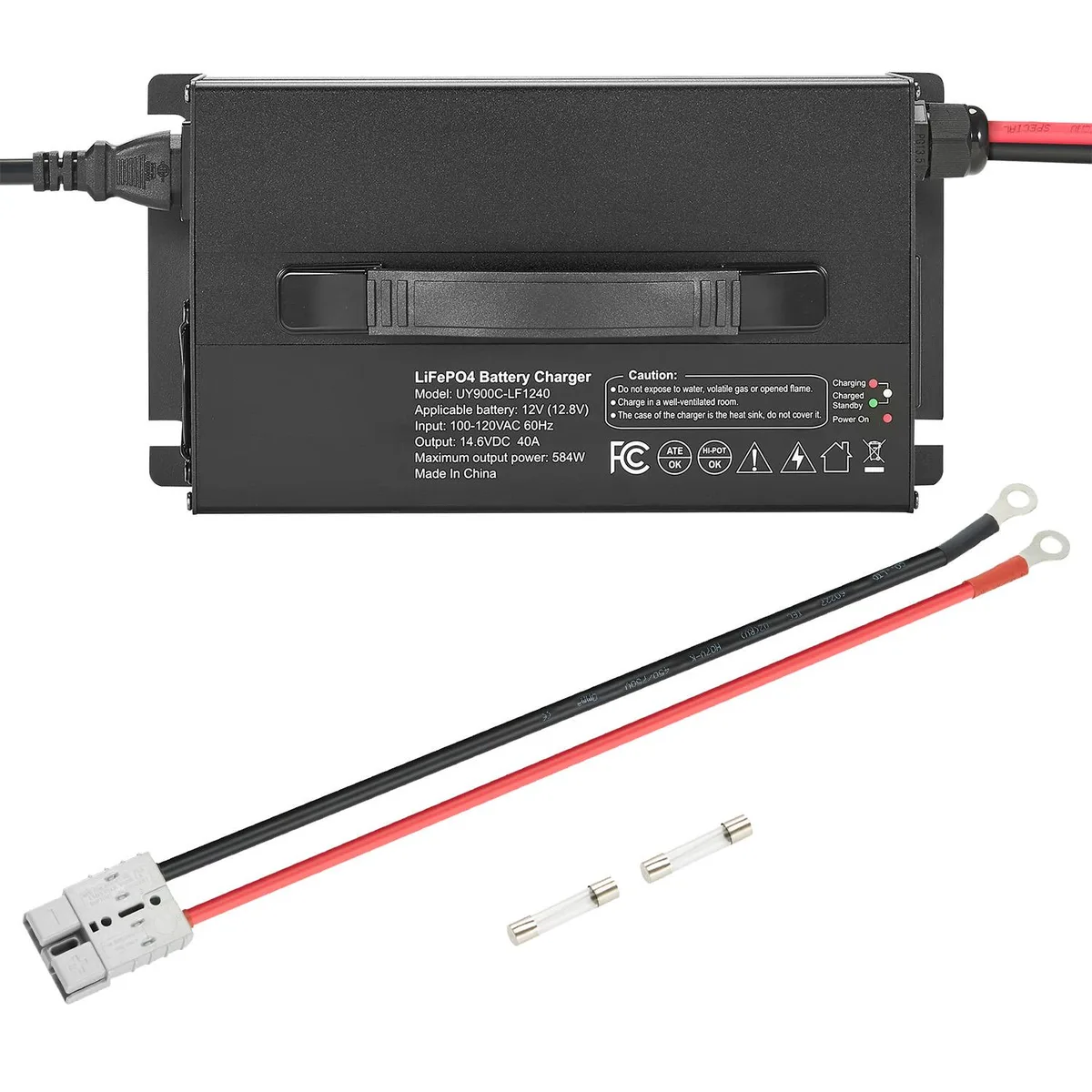 VEVOR VEVOR 12V 40A LiFePO4 Smart Charger 14.6V 584W Anderson Connector 0V Activation — product photo