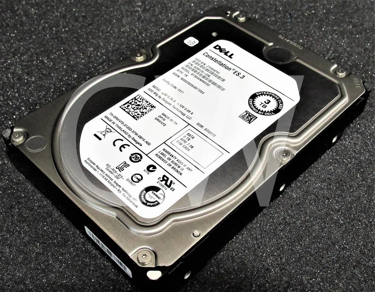 DELL DELL ST3000NM0033 3TB 7.2K 6Gb/s 128MB 3.5" SATA internal hard drive — product photo