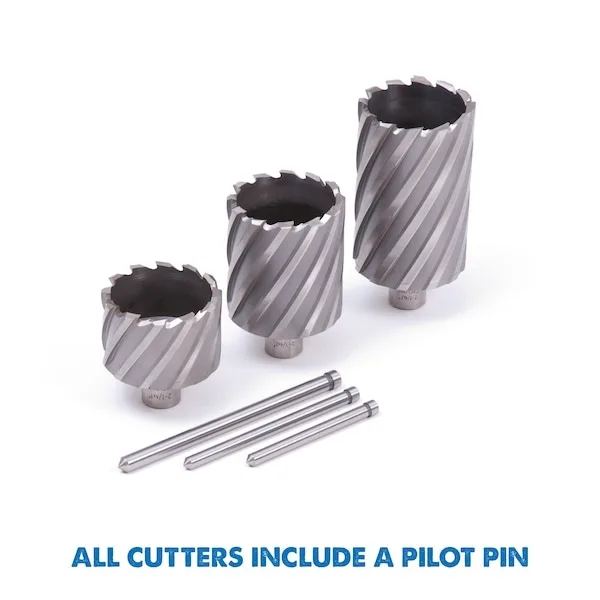 Silver annular HSS cutter with cylindrical body and cutting teeth