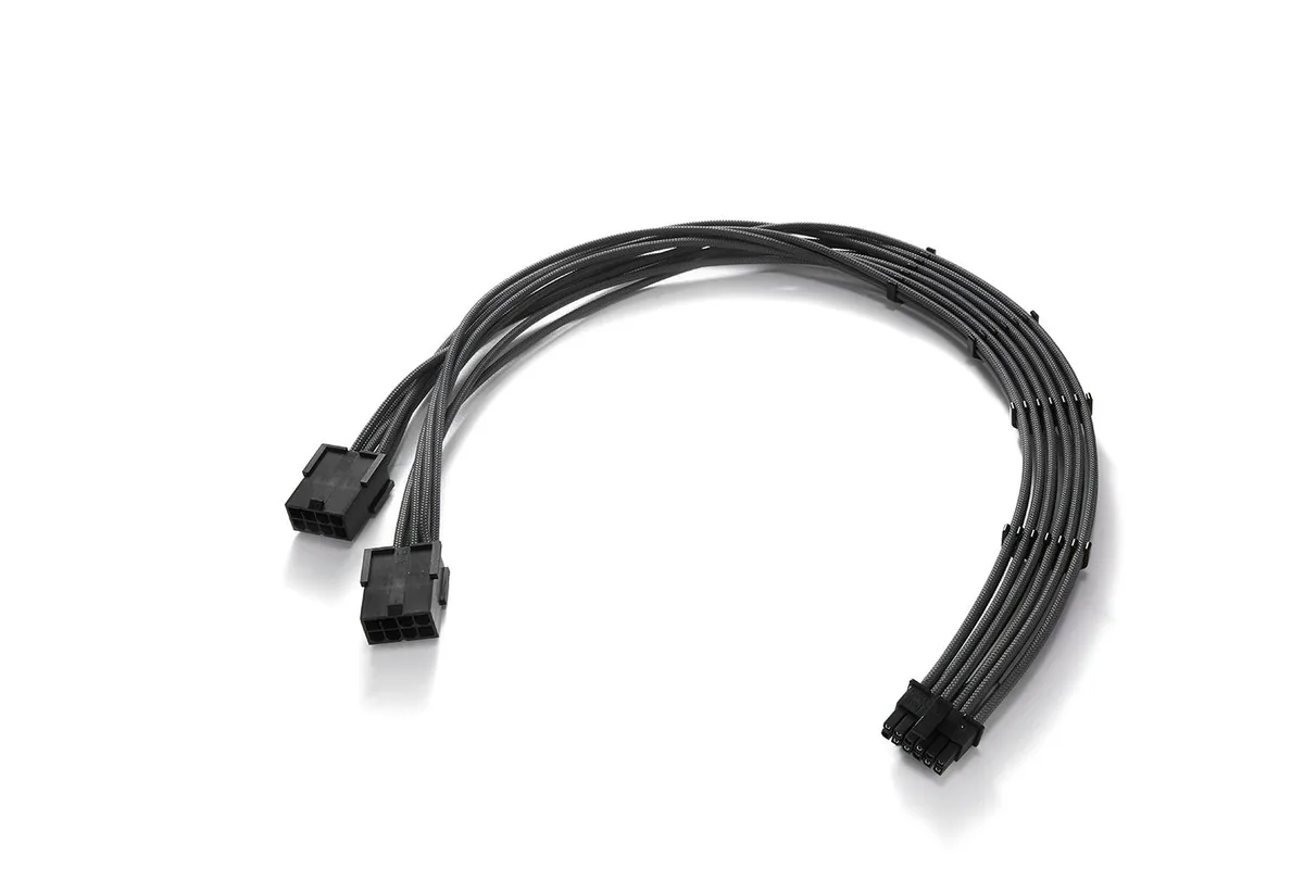 FormulaMod FormulaMod 12VHPWR 16-pin to dual 8-pin extension cord 17.7in gray — product photo