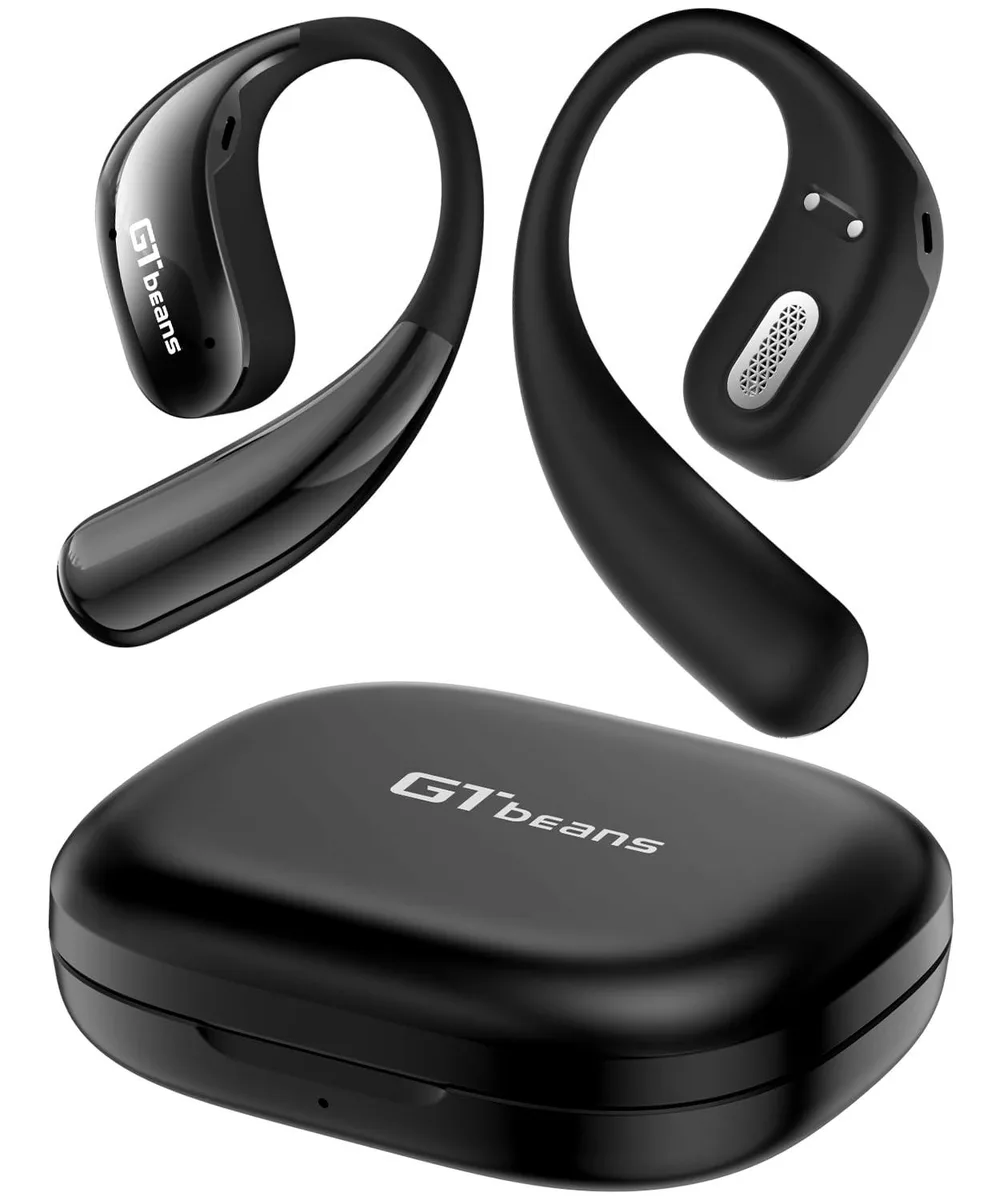 GTbeans E20 Open-Ear Earbuds Black 56H Bluetooth 6.0 16mm Driver A3876 — product photo