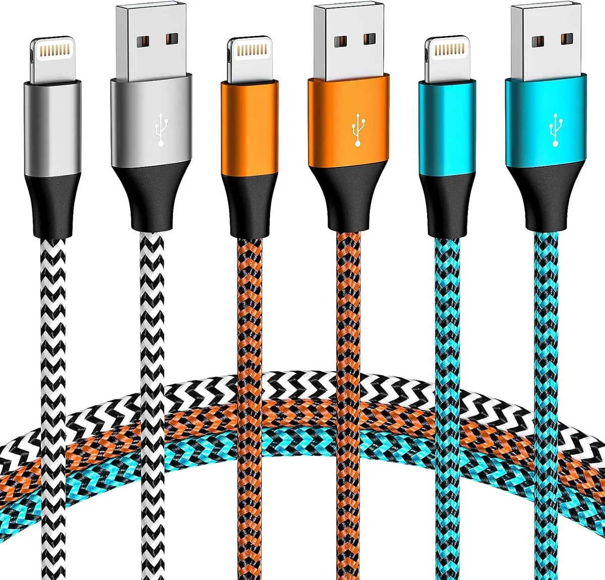 MCHOSE MCHOSE MFi Certified Lightning Cable 3 Pack 3ft 2.4A 480Mbps — product photo