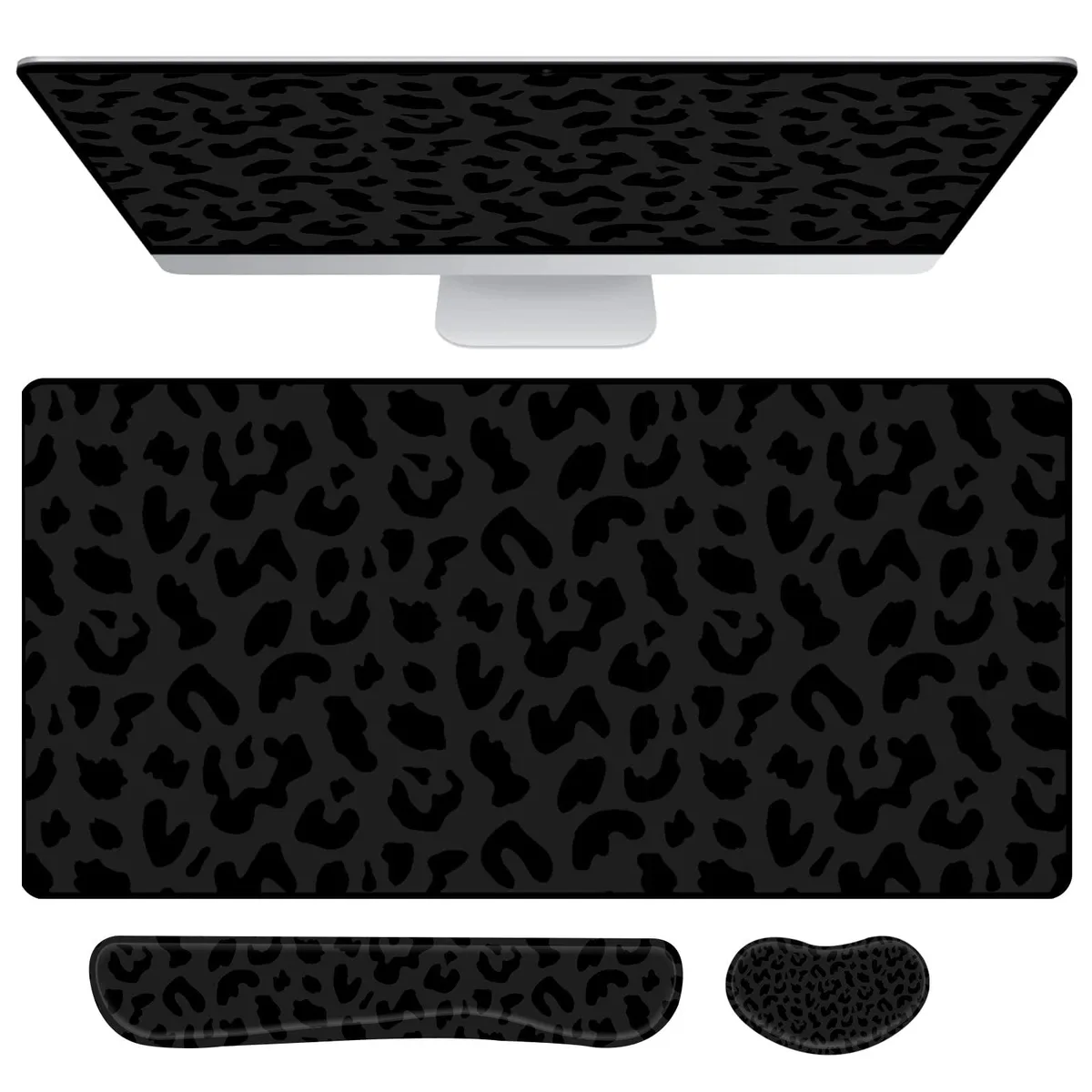 Deokke Desk Pad Set 31.5x15.75in Black Purple — product photo