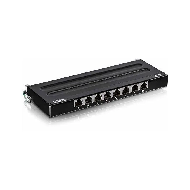 TRENDnet 8-port shielded Cat6A wall-mount patch panel, metal housing