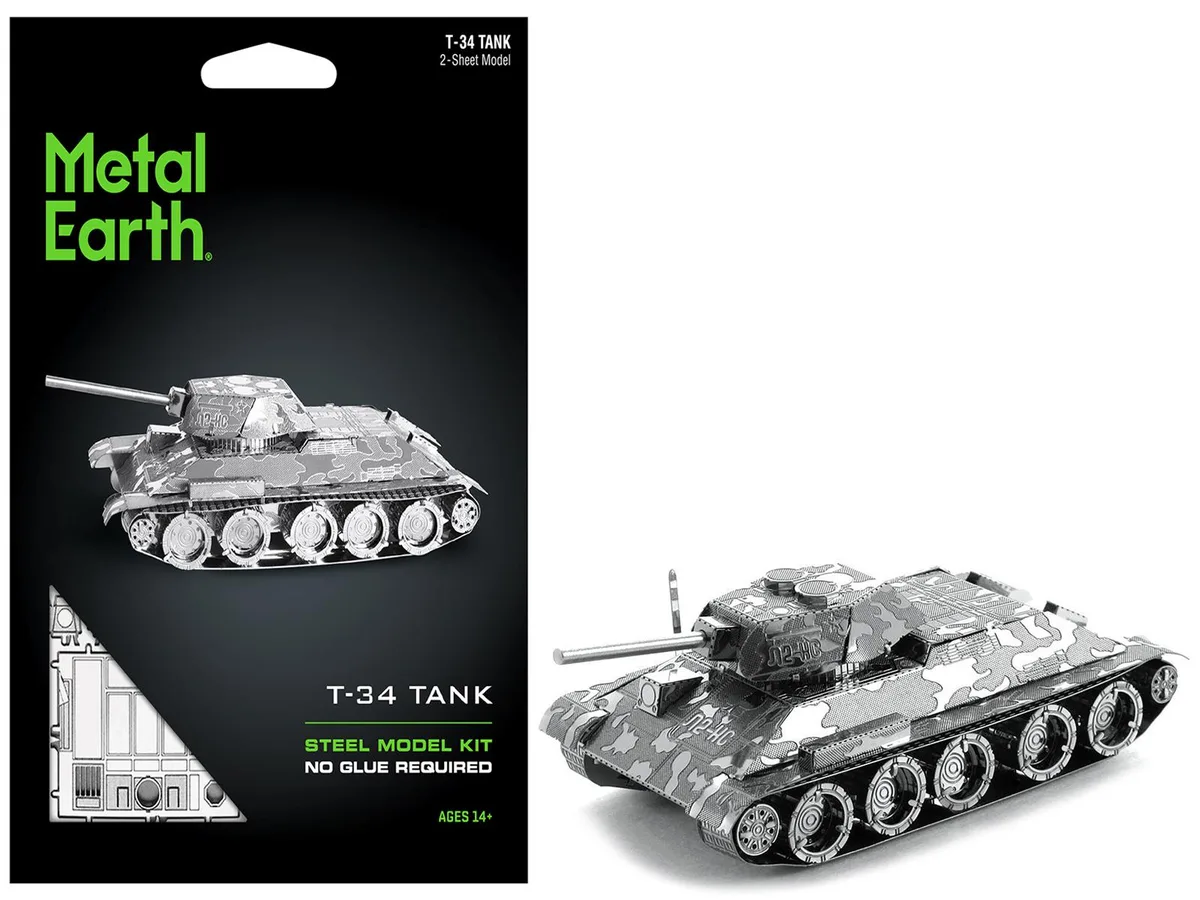 Metal Earth Metal Earth Soviet T-34 Tank Model Kit Moderate Difficulty hobby collectible — product photo