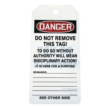 Accuform Signs Accuform Signs ZORO SELECT 43Z242 Danger Tag Roll 100 — product photo