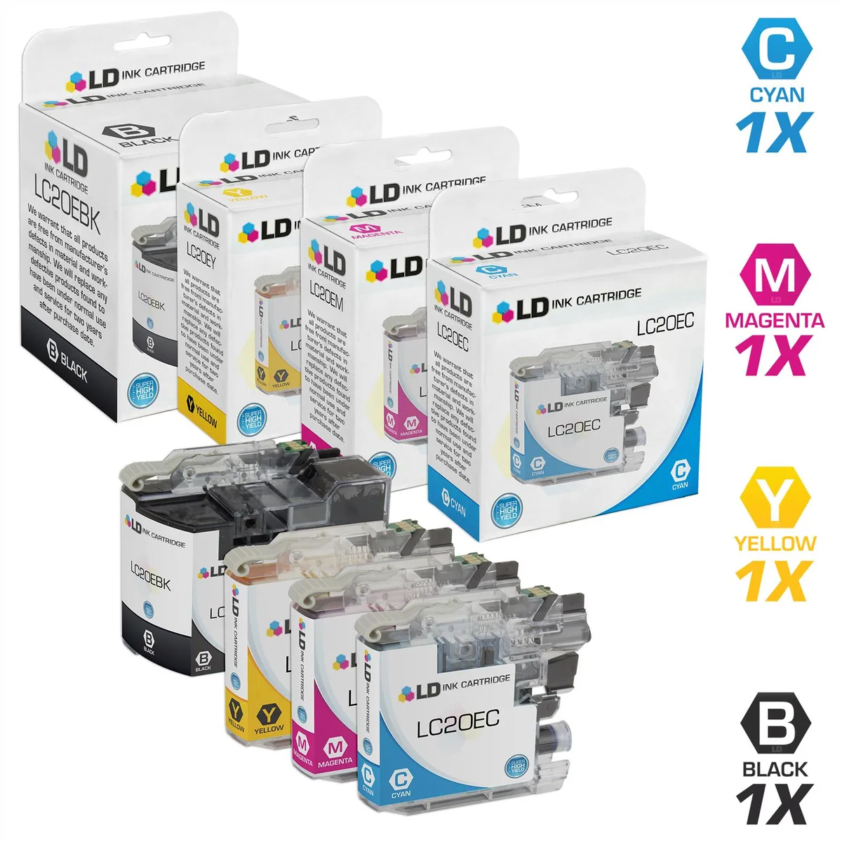 LD Products LD Products Compatible Ink Cartridge Replacement for Brother LC20E Super High Yield 4-Pack — product photo