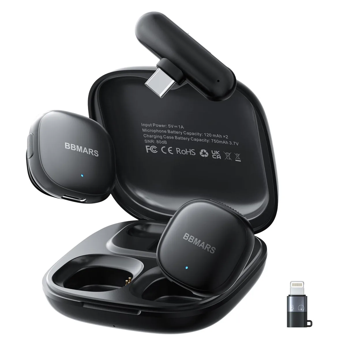 SuperTooth V36 AI Noise Cancelling Wireless Microphone USB-C Black — product photo