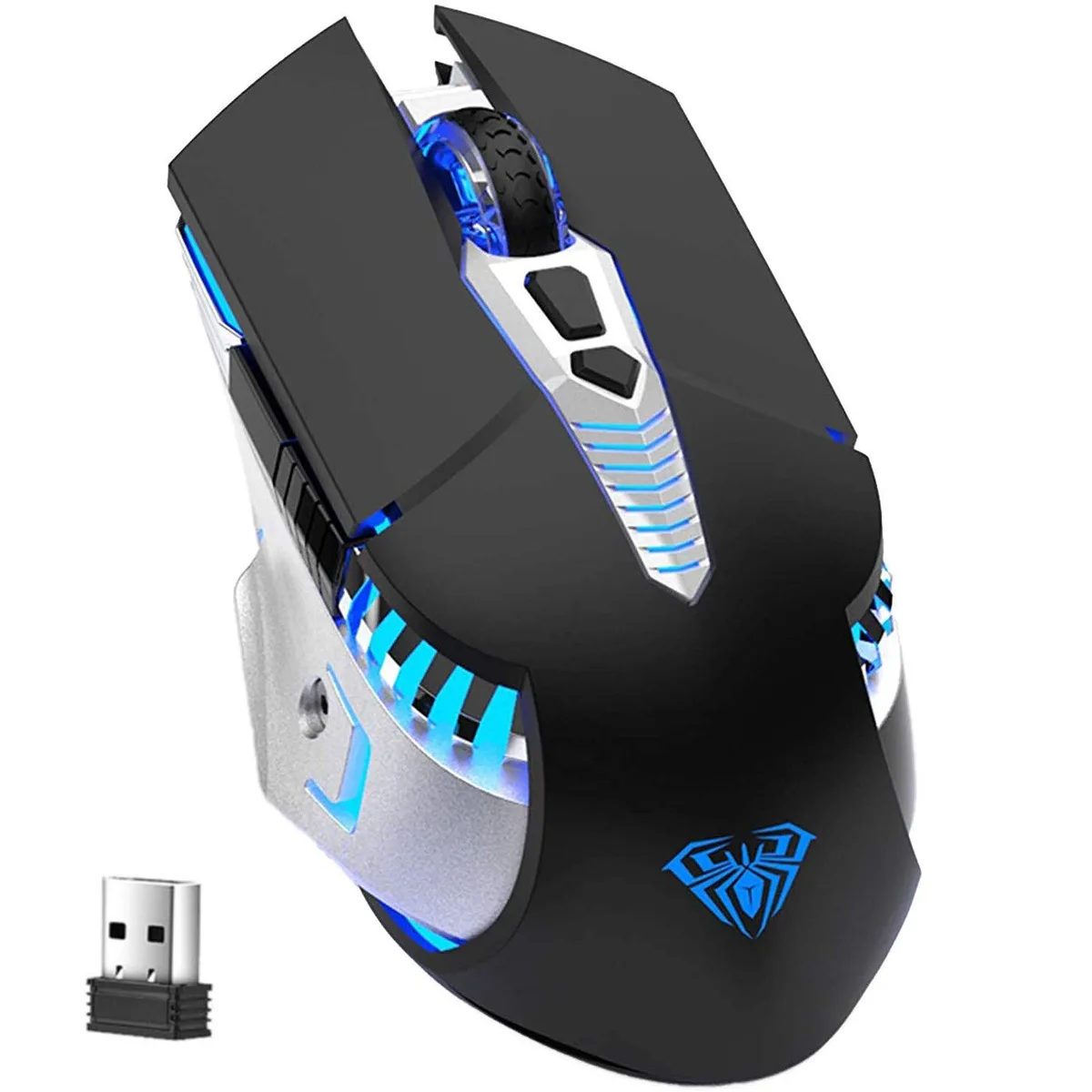 HANNORD HANNORD Wireless Mouse Black 3 Modes BT5.0 2.4G 800-1600 DPI Rechargeable 7 Color LED Sound Edition — product photo
