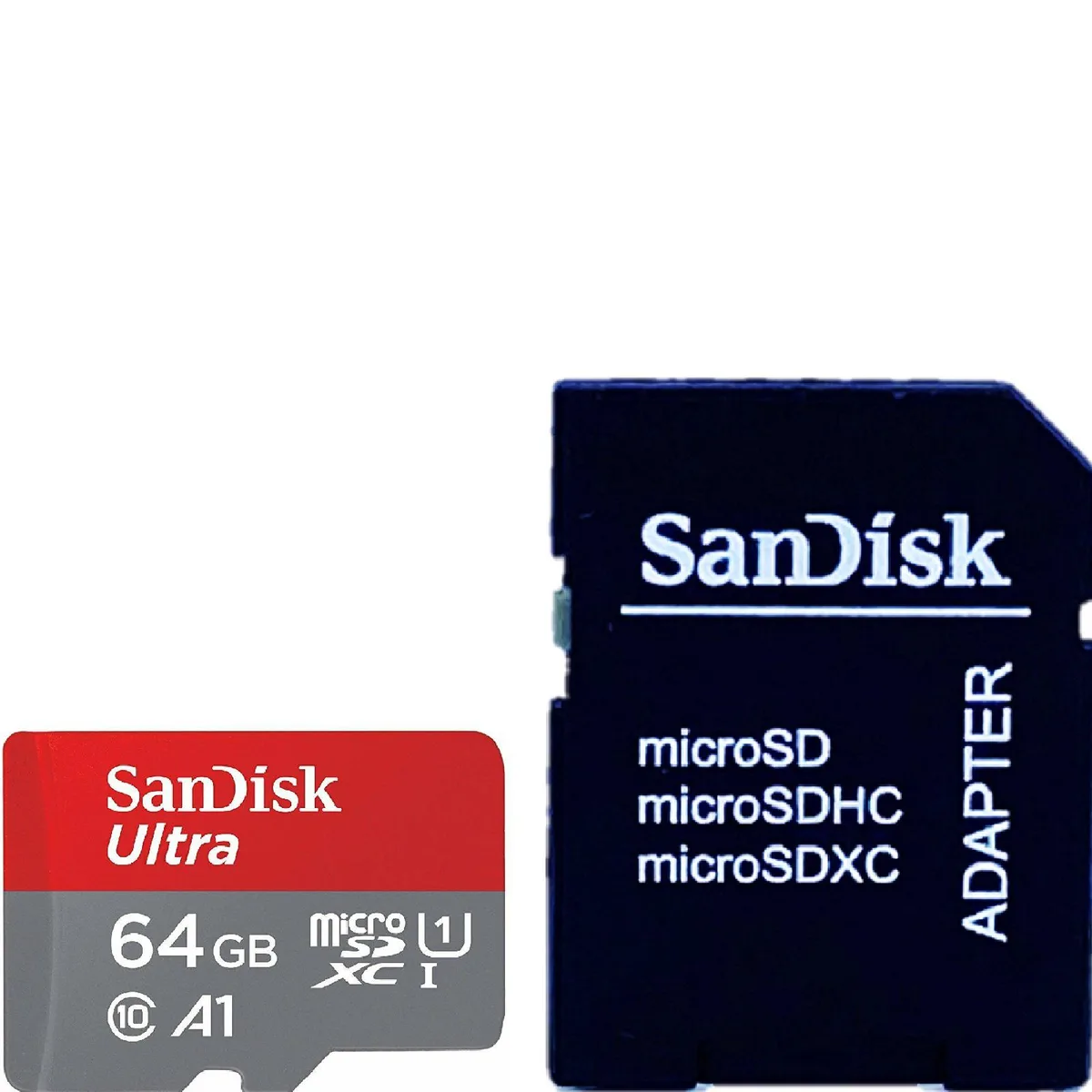 SanDisk SanDisk Ultra 64GB microSDXC 120MB/s A1 Class 10 memory card with adapter — product photo