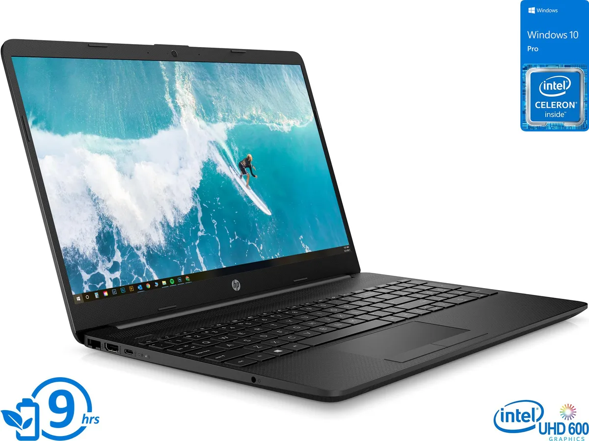 HP HP 15 laptop Celeron N4020 2.8GHz 8GB 256GB SSD 15.6" IPS FHD Windows 10 Pro — product photo