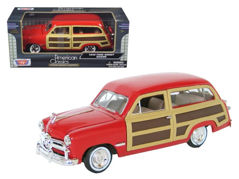 MOTORMAX MOTORMAX 1949 Ford Woody Wagon Red 1/24 Diecast Car — product photo