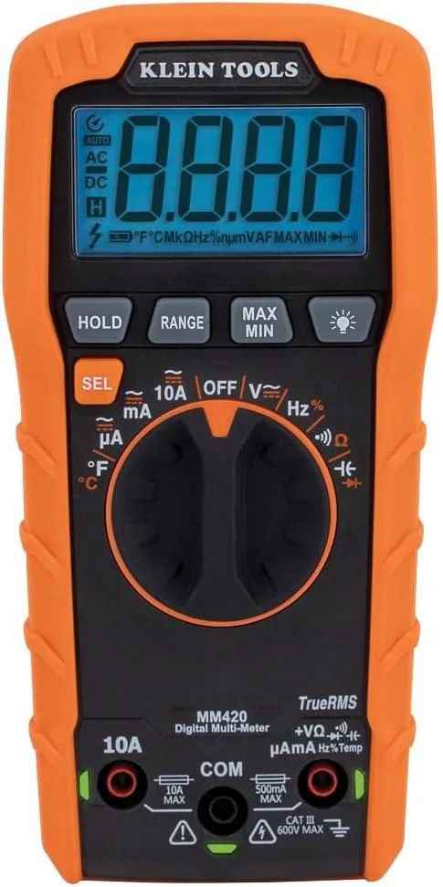Klein Tools Klein Tools MM420 Digital Multimeter Auto-Ranging TRMS 600V 10A 50MΩ — product photo