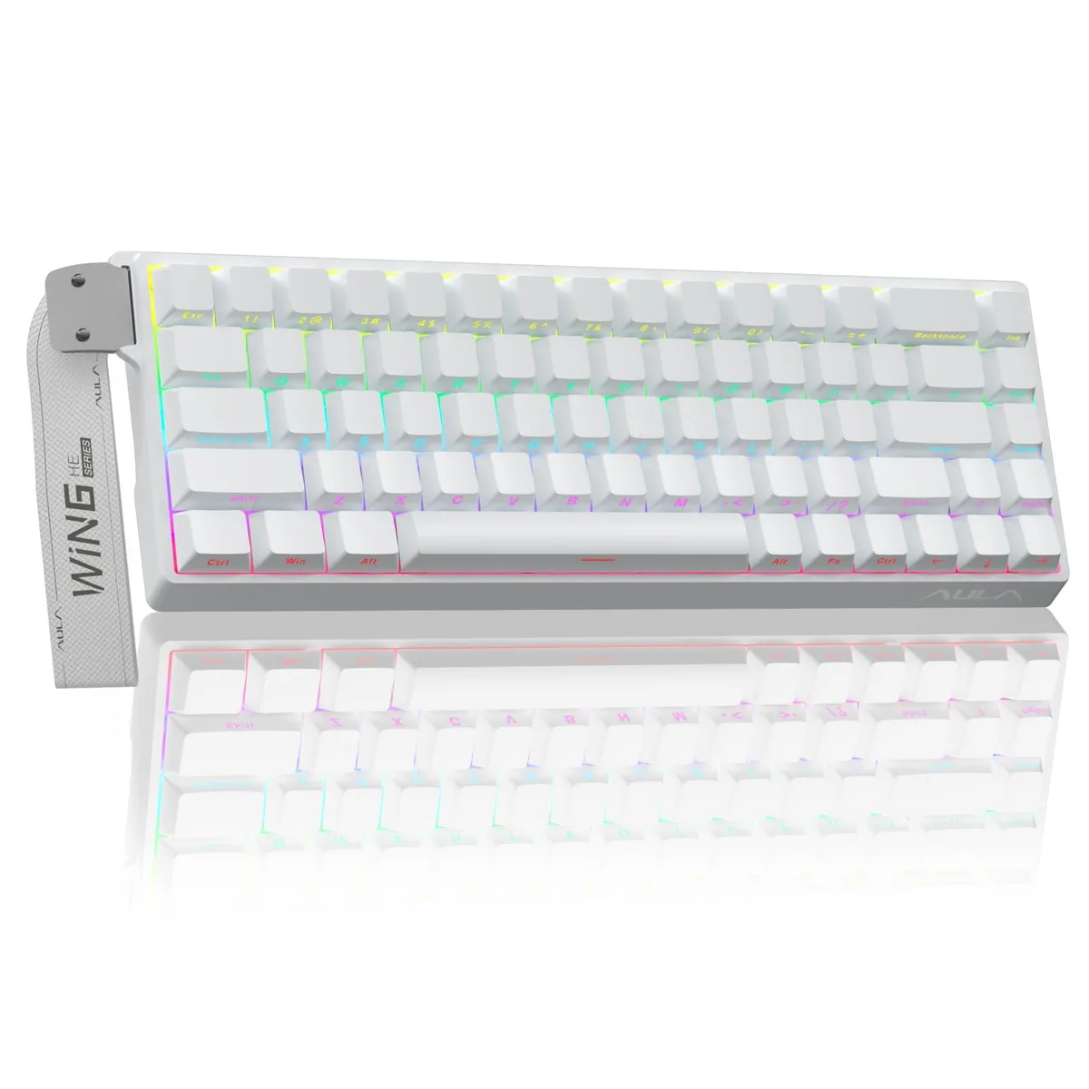  AULA WIN68 HE 60% Hall Effect Magnetic Gaming Keyboard Wired White — product photo