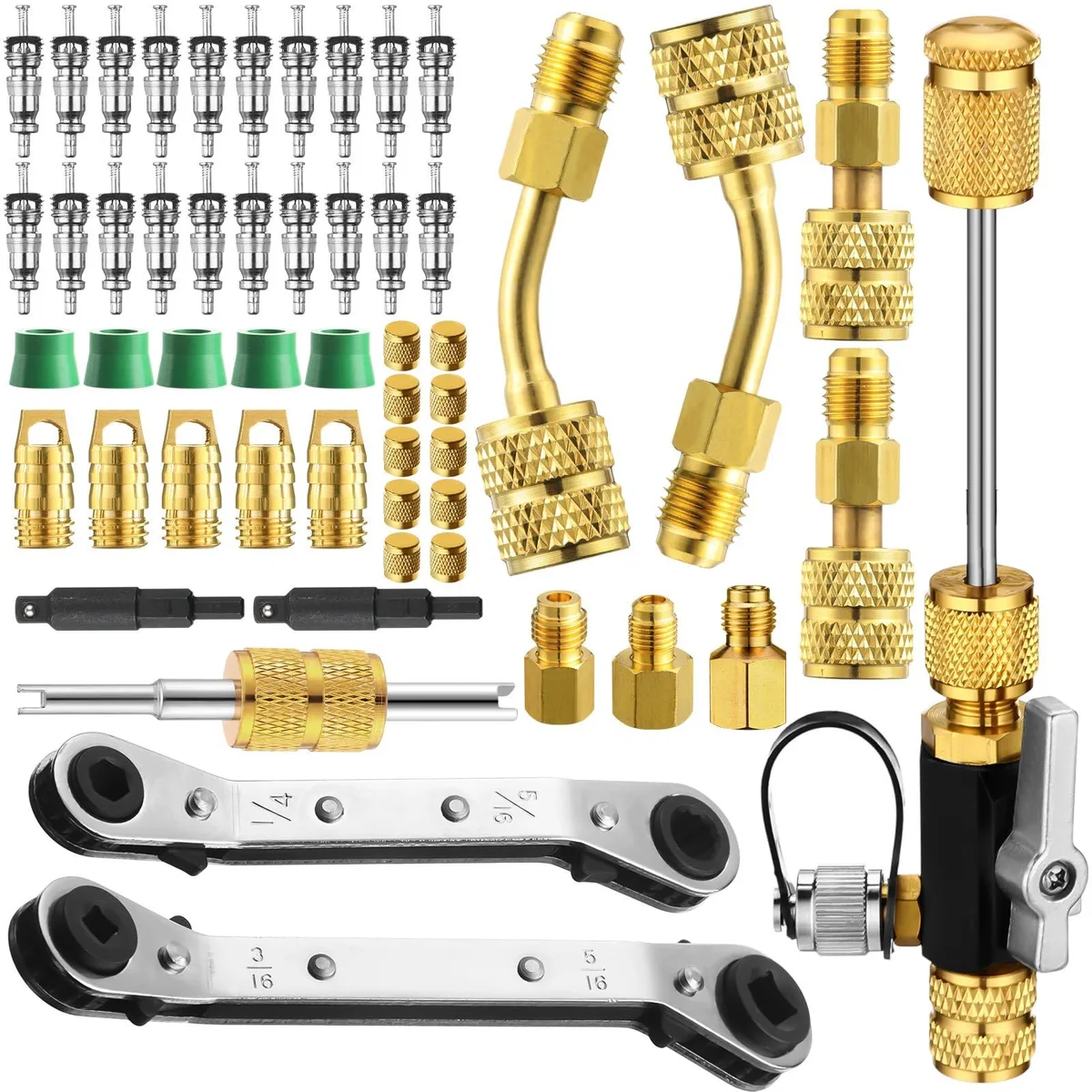 DNBeffulgent DNBeffulgent HVAC Valve Core Tool Kit 12 Piece 1/4 5/16 Inch — product photo