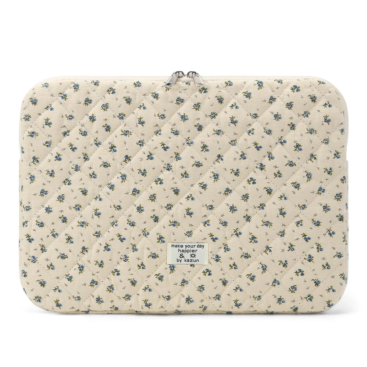 BBIQI A3404 laptop sleeve 15 inch blue floral cotton 110g — product photo