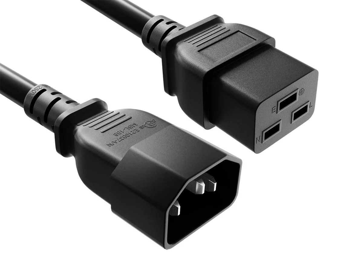 Cable Leader Cable Leader 8ft C14 to C19 14 AWG 15A 250V Black Power Extension Cord — product photo