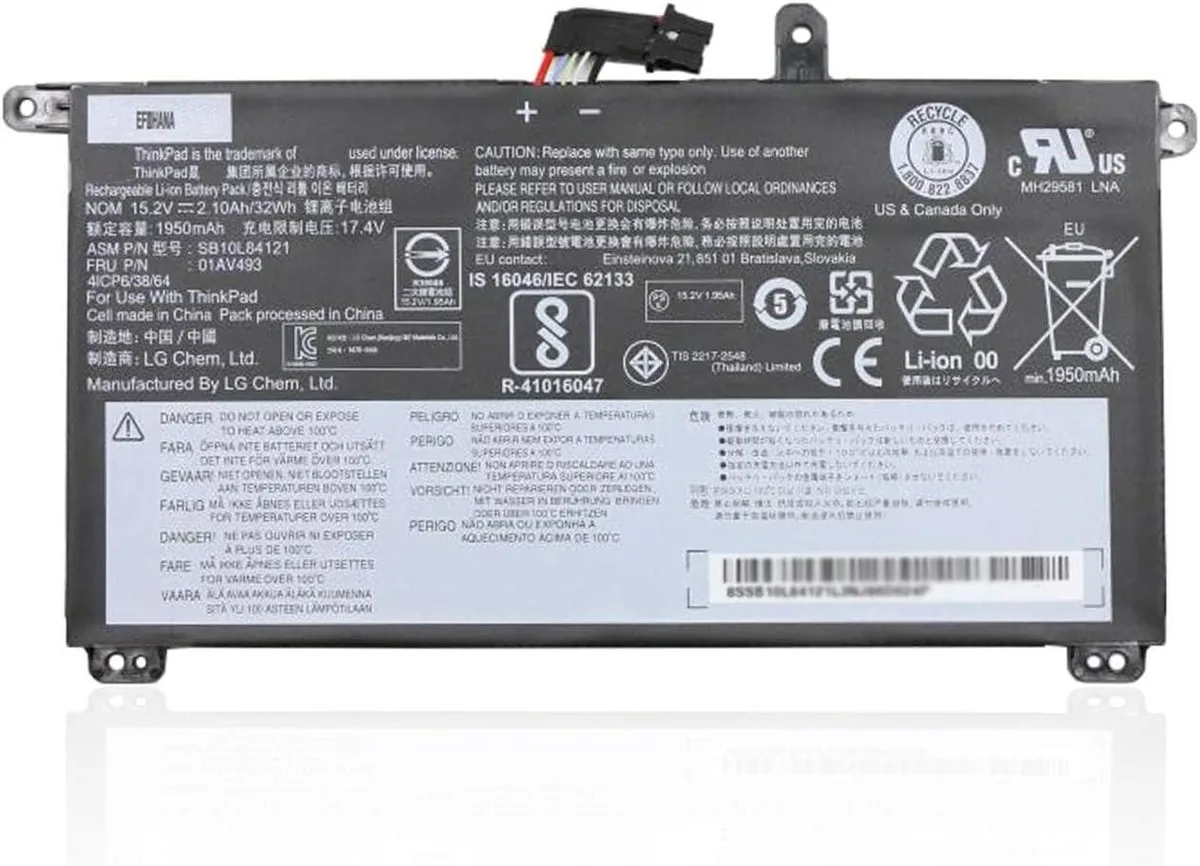 NShi NShi 01AV493 laptop battery 15.2V 32Wh 2100mAh 4-Cells for ThinkPad T570 T580 P51S P52S — product photo