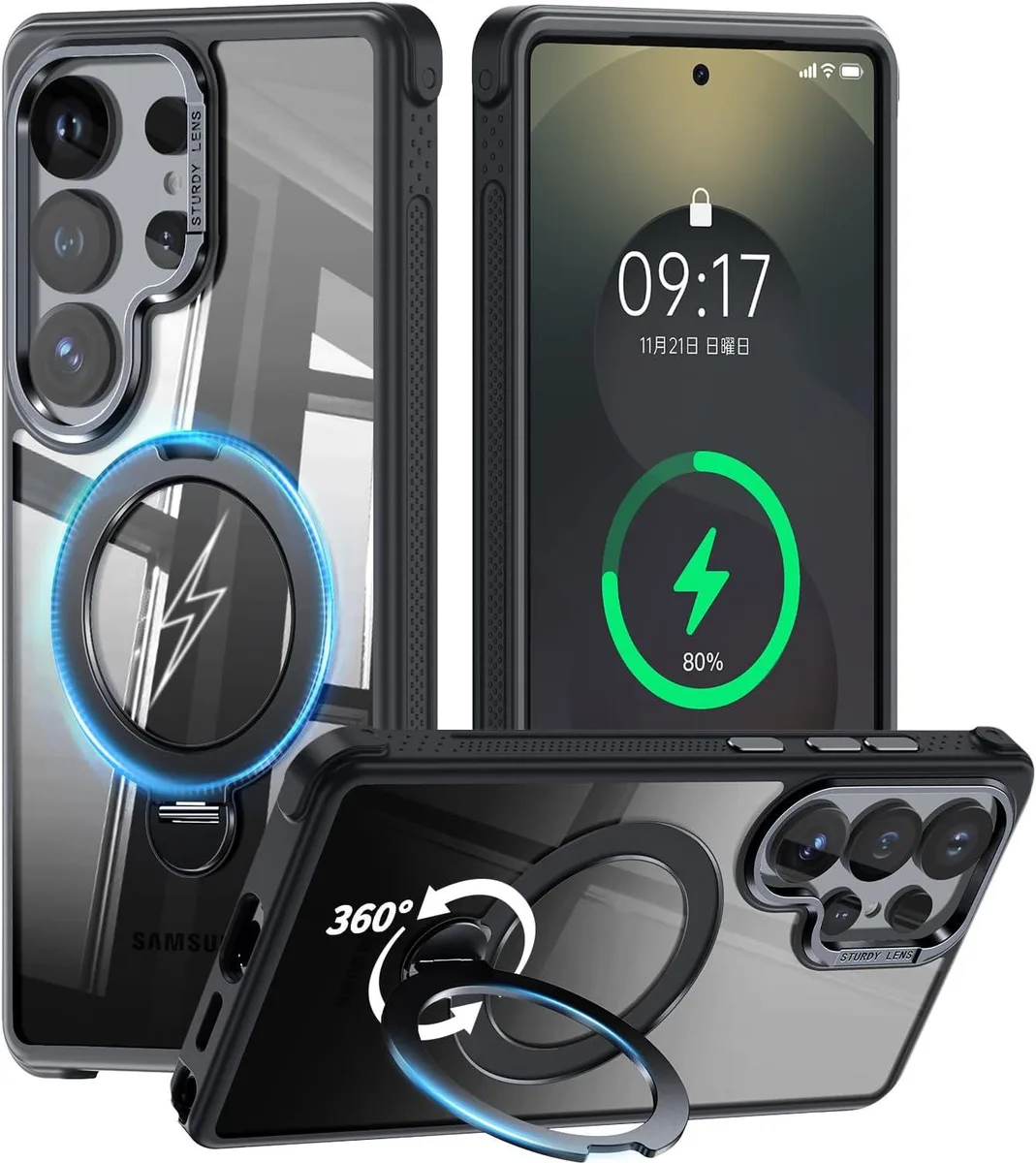 Transcend Transcend Galaxy S25 Ultra Case with 360° Rotatable Magnetic Stand Black — product photo