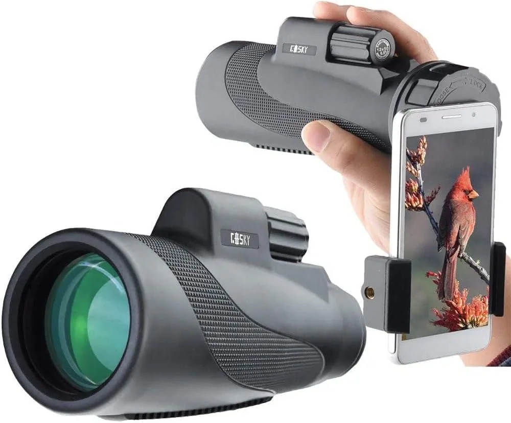 WUQ WUQ 12x50 Monocular with Smartphone Holder IPX7 Waterproof Fog-Proof Shockproof BAK-4 Prism FMC — product photo
