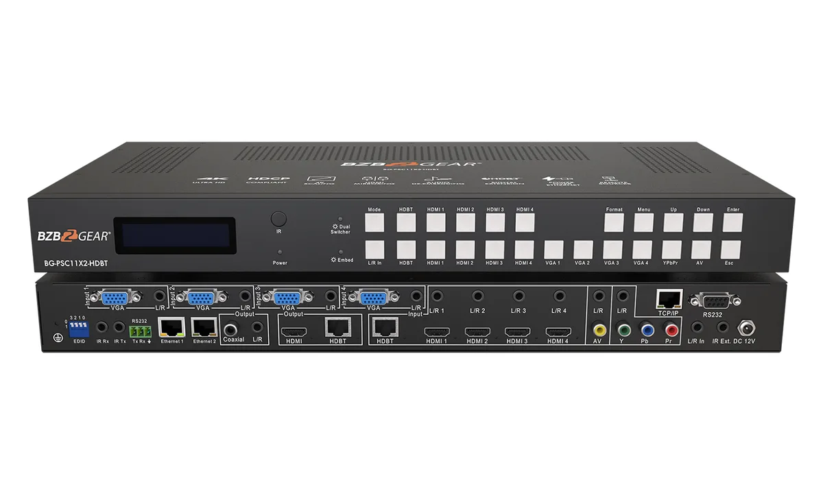 BZBGEAR BZBGEAR BG-PSC11X2-HDBT 11x2 4K@30Hz Presentation Scaler Switcher — product photo