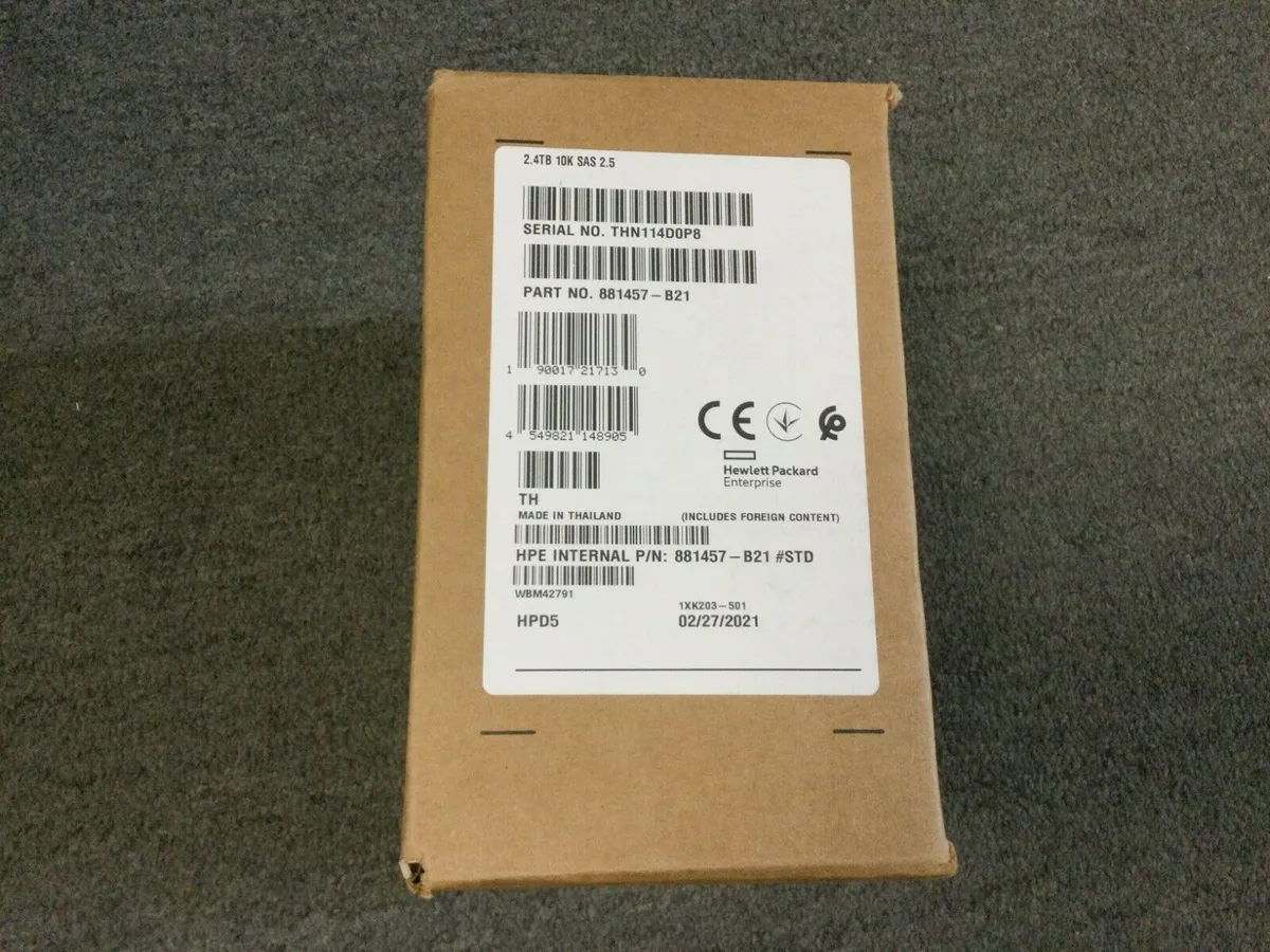 HPE HPE 881507-001 2.4TB 10000RPM SAS 2.5" internal hard drive — product photo