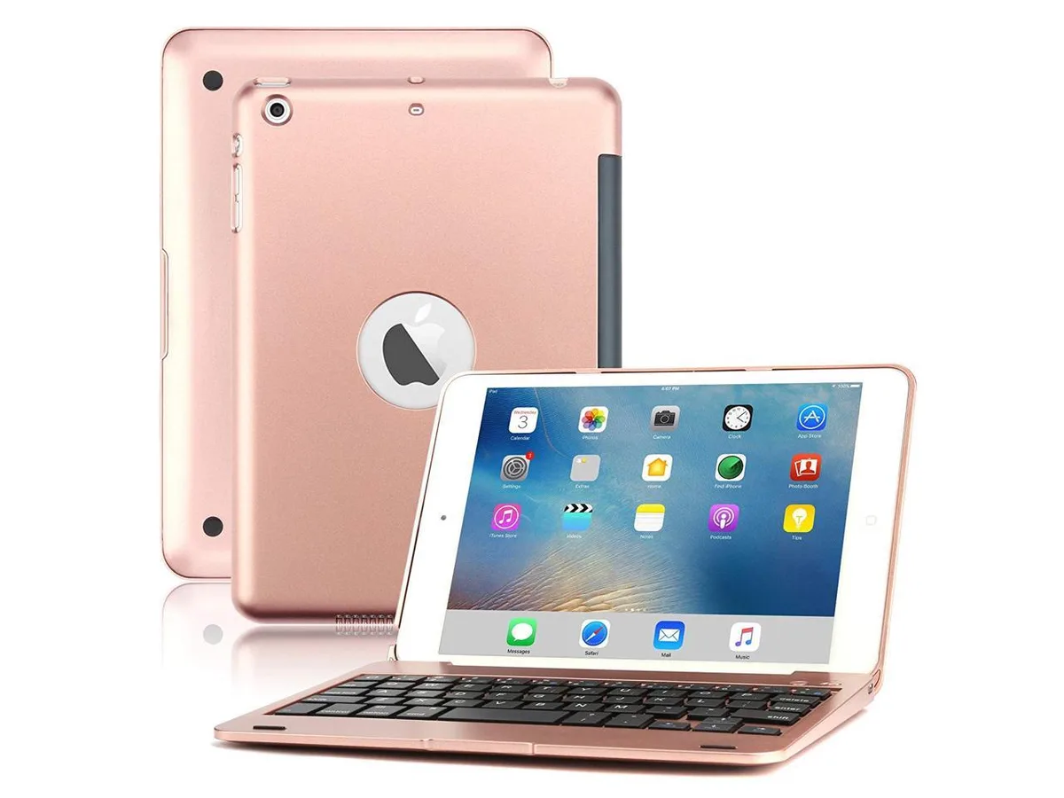 Werleo Werleo iPad Mini 1 2 3 Keyboard Case Folio Rose Gold Backlit — product photo