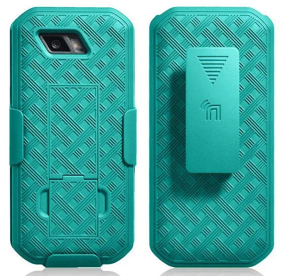 Nakedcellphone Nakedcellphone Kickstand Case + Belt Clip Holster Combo Teal for Sonim XP5s XP5800 13 positions — product photo