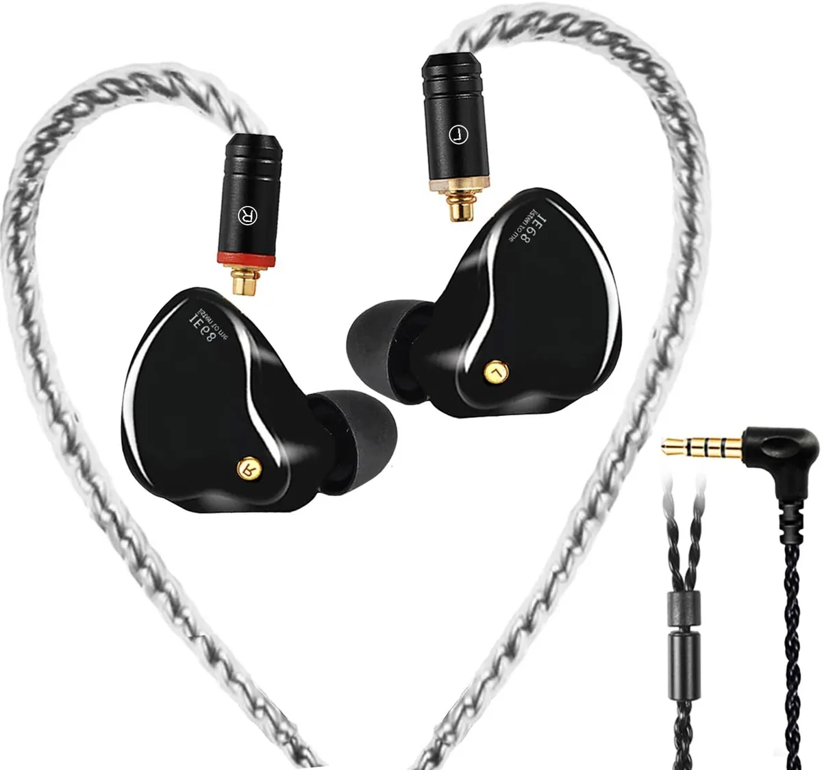 YINGHUA YINGHUA DCMEKA IE68 Wired In-Ear Headset Black UV Coating MMCX 3.5MM Jack — product photo