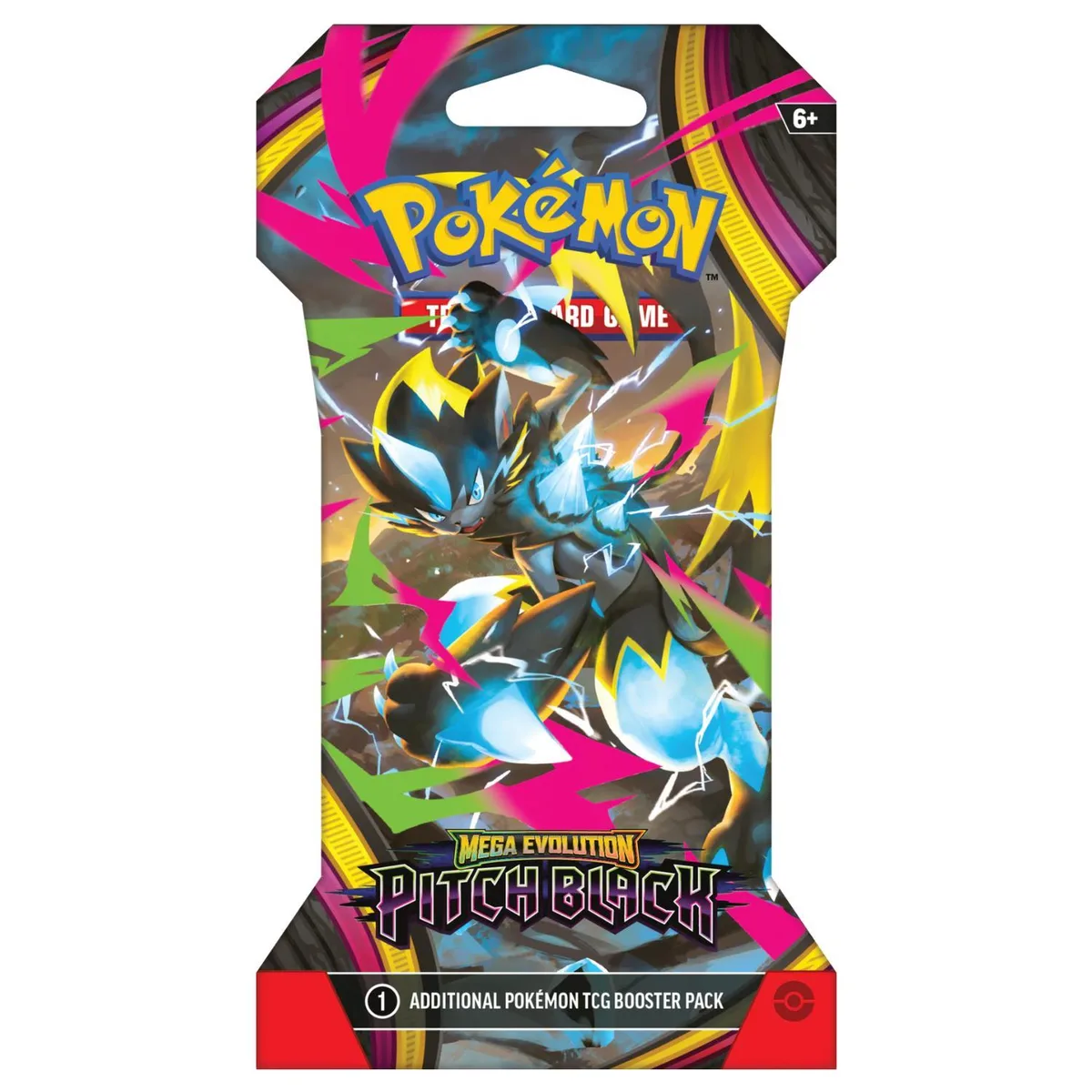 Pokemon Pokemon ME5 Mega Evolution Pitch Black Sleeved Booster Pack Mega Zeraora ex trading card — product photo