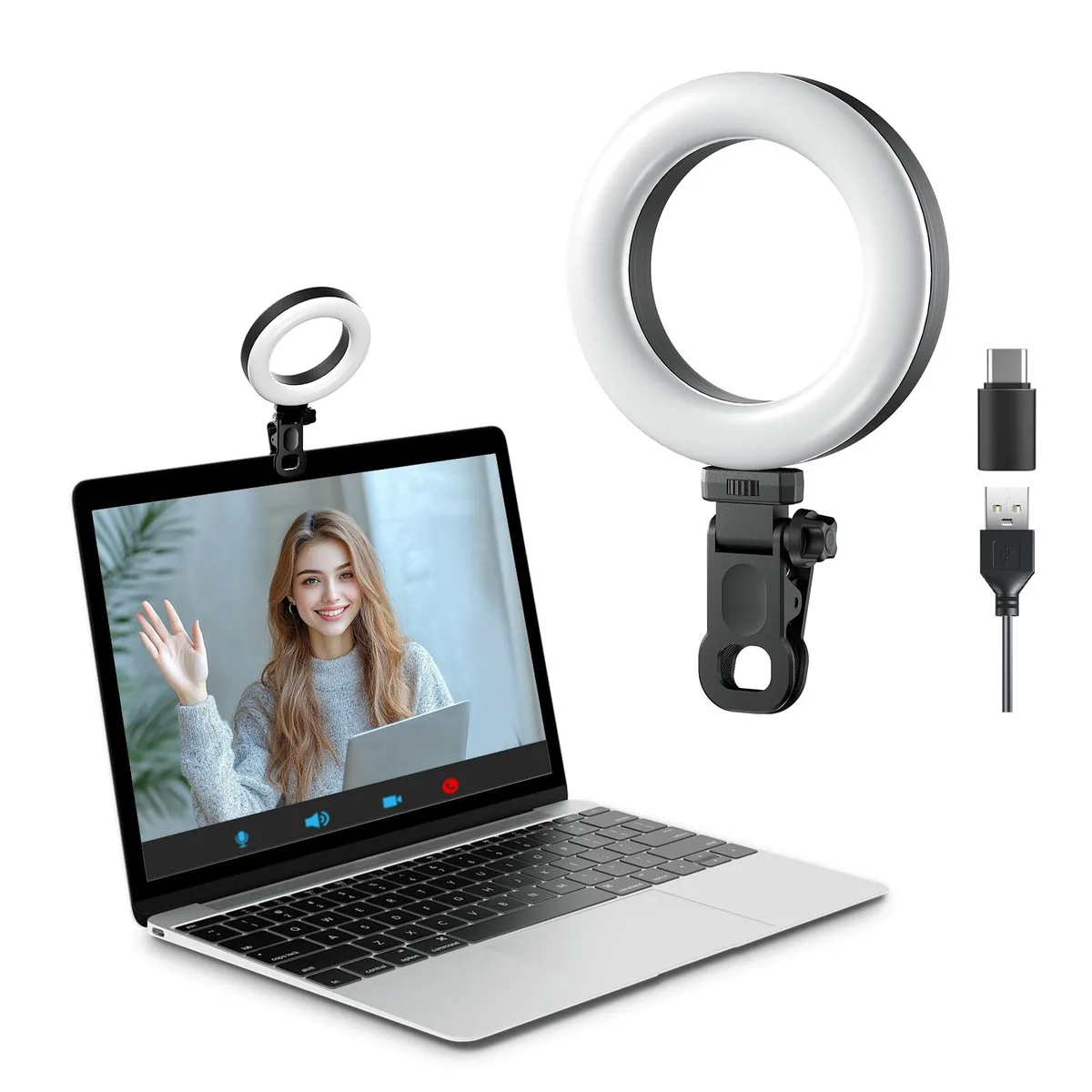  Neewer IN018 Clip-on Ring Light 48 LED 10W 3000-7000K — product photo